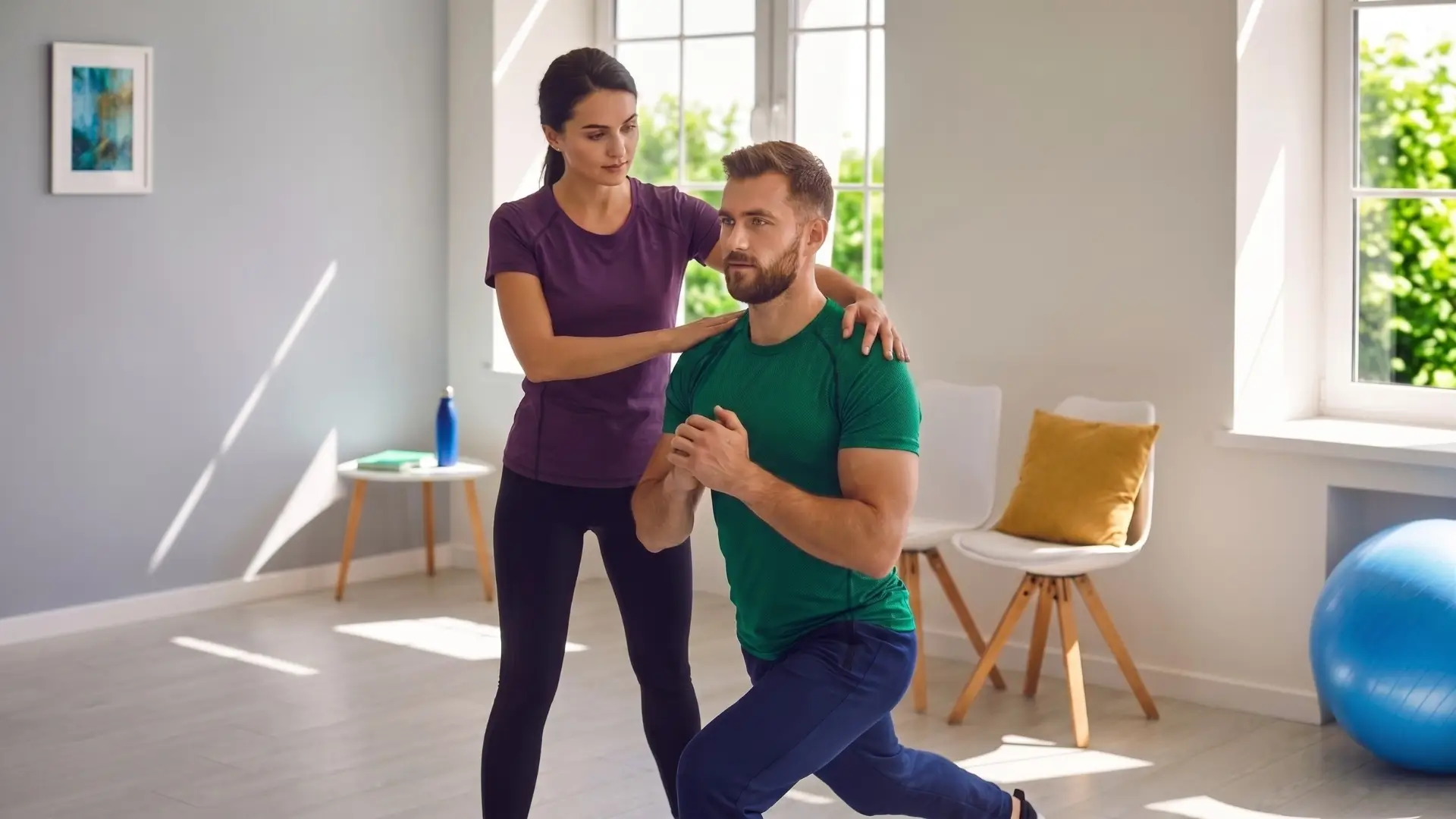 Une séance de physiothérapie Morges avec une thérapeute du cabinet Medifit. Légende : Retrouvez votre mobilité grâce à notre équipe experte en physiothérapie à Morges.